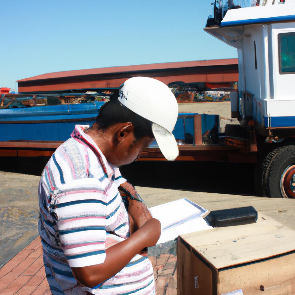 Person handling cargo documentation task