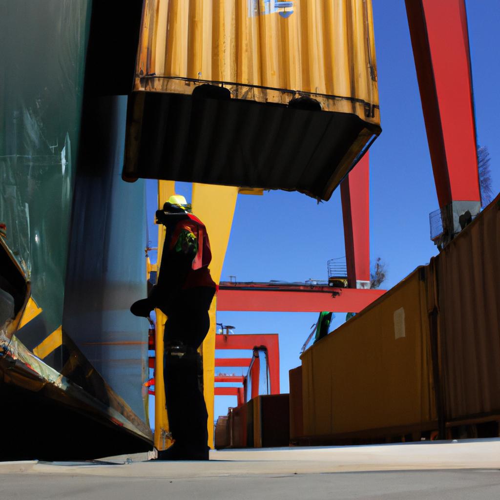Person working at a port
